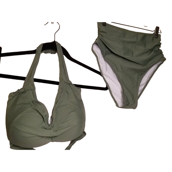 Tempt Me - Women’s Olive Green 2 Piece Bikini Swim Suit Swimwear Bathing SZ Sm - Picture 1 of 11